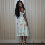 Suninheart Summer Lace Up Print Elegant Casual Party Holiday Floral Dress image 5