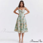 Suninheart Summer Lace Up Print Elegant Casual Party Holiday Floral Dress image 4