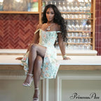 Suninheart Summer Lace Up Print Elegant Casual Party Holiday Floral Dress image 3