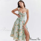 Suninheart Summer Lace Up Print Elegant Casual Party Holiday Floral Dress image 1