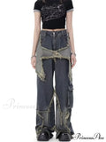 Super Beautiful Flower High Waist Summer Loose Wide Leg Vintage Unique Versatile Straight Women's Jean image 2