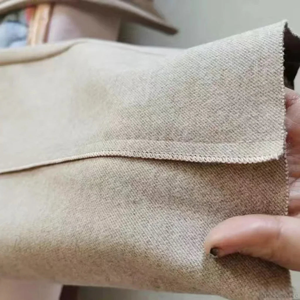 Super High Waist Wool Blend Warm Loose Cashmere Thick Woolen Pants image 5