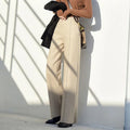 Super High Waist Wool Blend Warm Loose Cashmere Thick Woolen Pants image 4