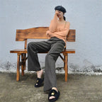 Super High Waist Wool Blend Warm Loose Cashmere Thick Woolen Pants image 7