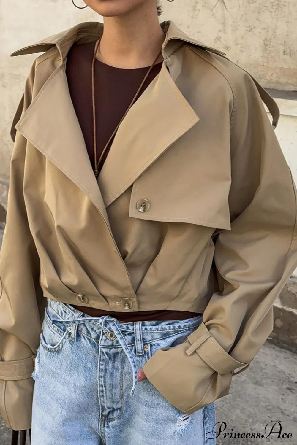 Superior Sense Loose Short Trench Coat image 2