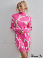 Sweater Gown with Mock Neck Contrast image 1