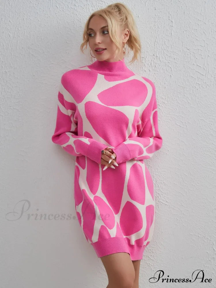 Sweater Gown with Mock Neck Contrast image 1