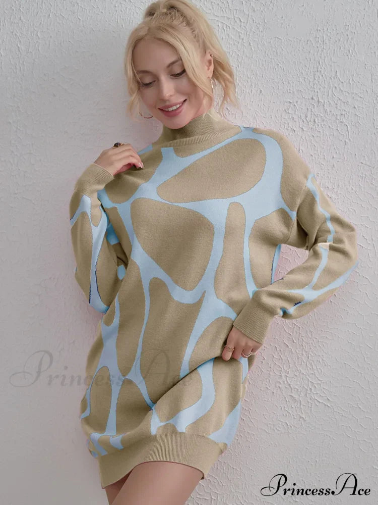 Sweater Gown with Mock Neck Contrast image 10
