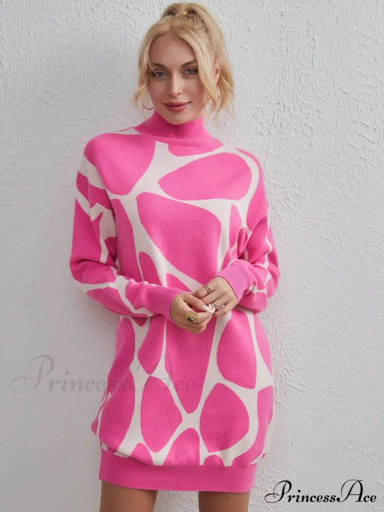 Sweater Gown with Mock Neck Contrast image 3