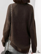 Sweater New Autumn/Winter Solid Neckline Color Winter Loose Blouse Pullover Ladies High Jumpers image 4