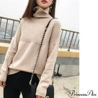 Sweater New Autumn/Winter Solid Neckline Color Winter Loose Blouse Pullover Ladies High Jumpers image 6