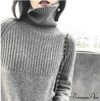 Sweater New Autumn/Winter Solid Neckline Color Winter Loose Blouse Pullover Ladies High Jumpers image 8