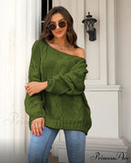 sweater style neck and knitted European Women's loose - round - American pullover image 6