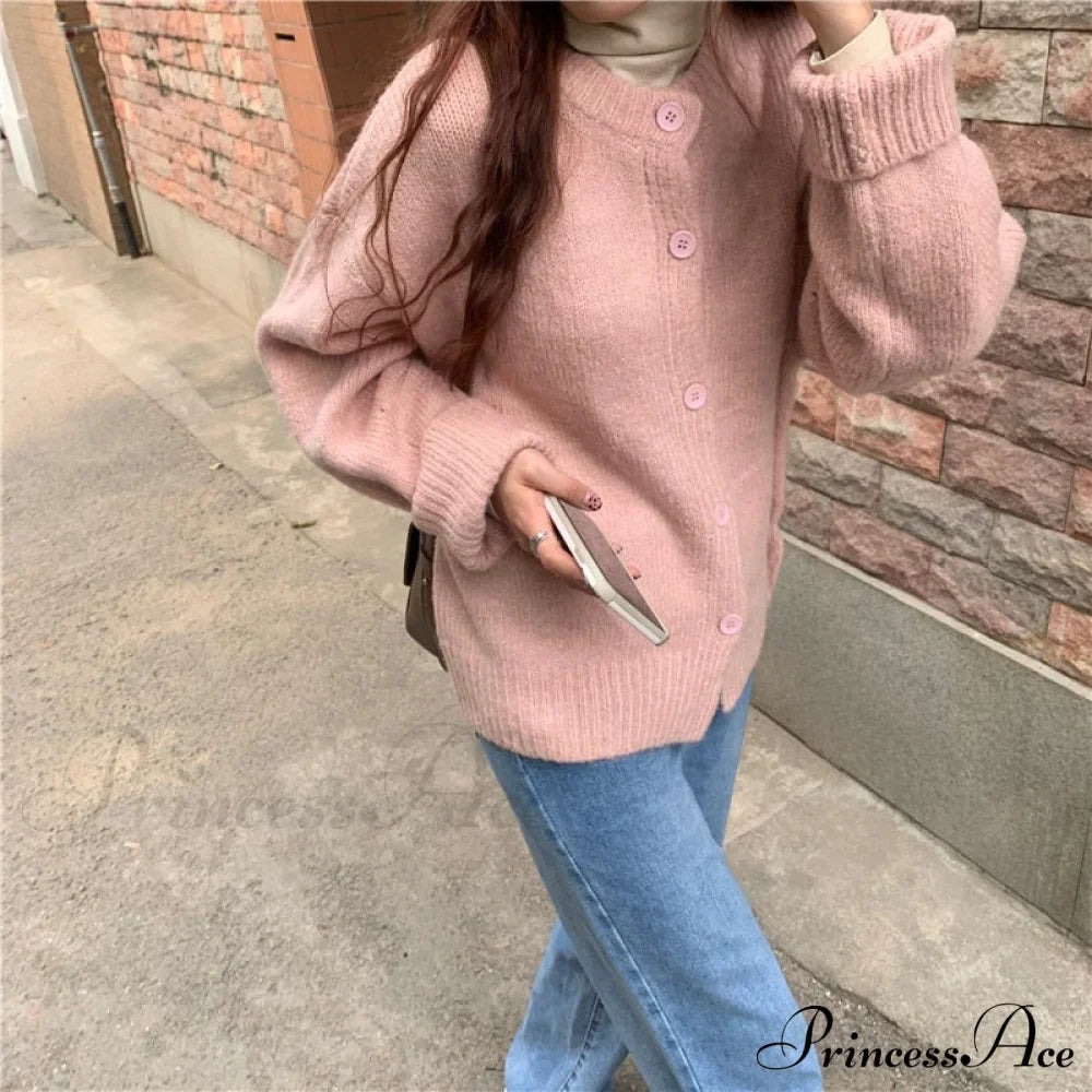 Sweaters Cardigans Warm Casual Arrival Solid Knitwear Loose Coat image 2