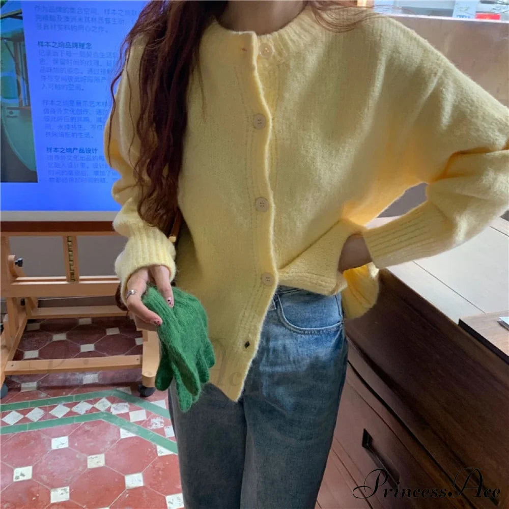 Sweaters Cardigans Warm Casual Arrival Solid Knitwear Loose Coat image 5