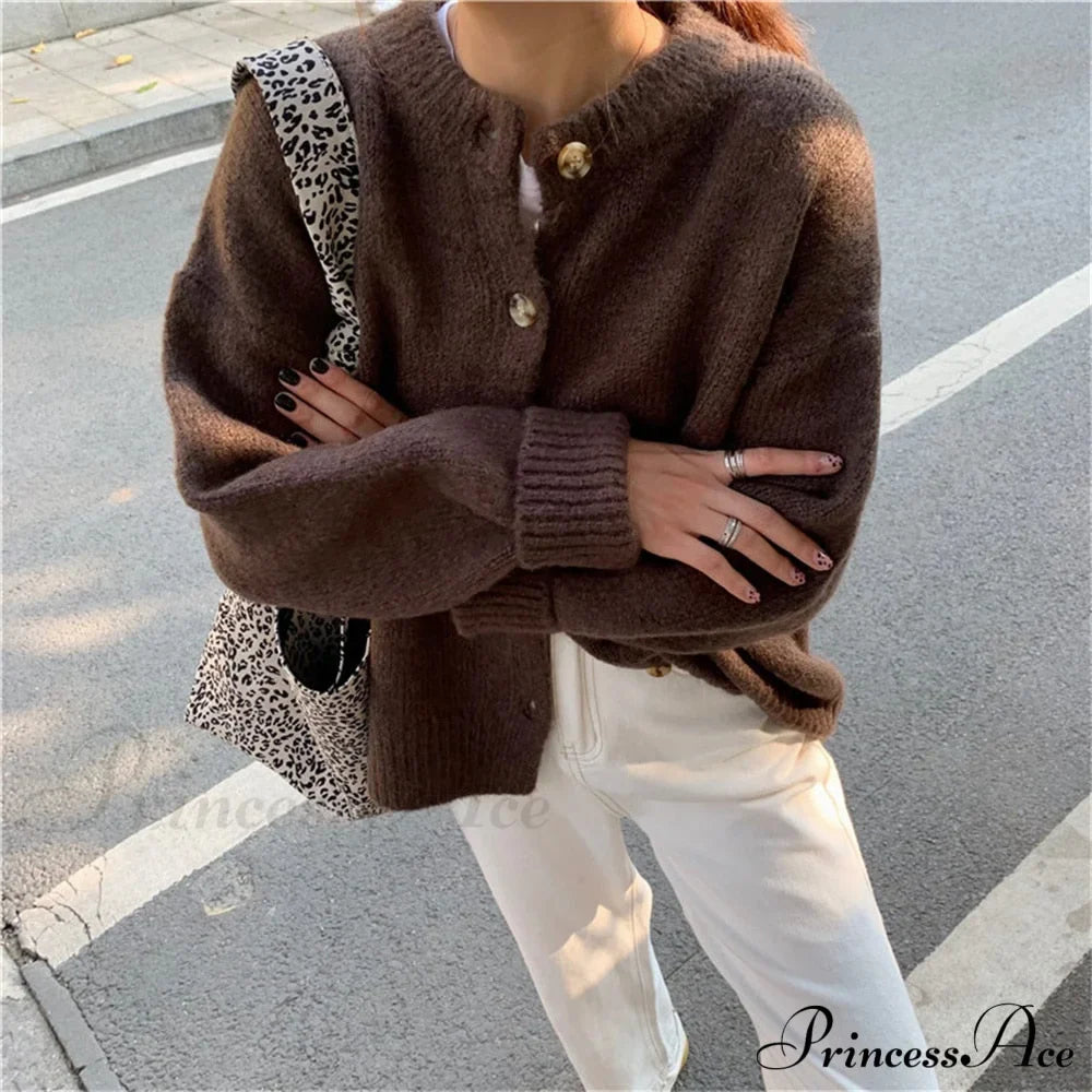 Sweaters Cardigans Warm Casual Arrival Solid Knitwear Loose Coat image 9