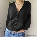 Sweatshirts Hoodies Zip-up Women鈥檚 Long Cardigan Solid Knit Y2K Color Drawstring Casual Sweaters Arm Clothing image 7