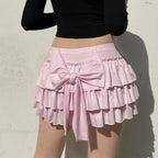 Sweet Low-Waist Pink A-Line Skirt image 2