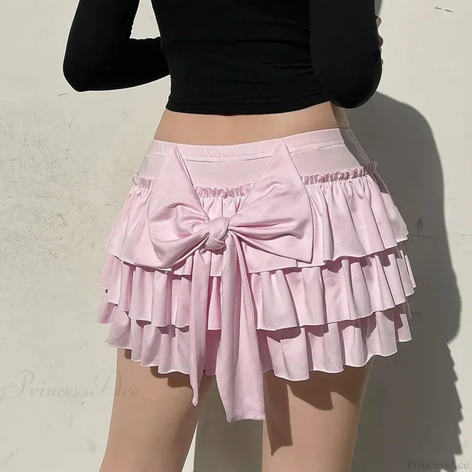 Sweet Low-Waist Pink A-Line Skirt image 2