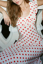 Sweet Ruffle Vacation Polka Dot Maxi Dress image 2