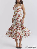 Sweet Spicy Style Charming Floral Backless Midi Dresses image 3