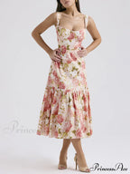 Sweet Spicy Style Charming Floral Backless Midi Dresses image 11