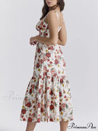 Sweet Spicy Style Charming Floral Backless Midi Dresses image 7