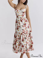 Sweet Spicy Style Charming Floral Backless Midi Dresses image 5