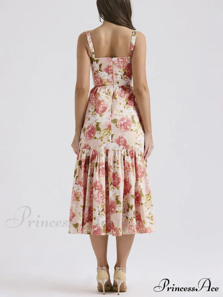 Sweet Spicy Style Charming Floral Backless Midi Dresses image 9
