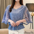 Sweet Spring Lace Fashion and Women's Warm-Season Out Hollow White Blouse Top image 4