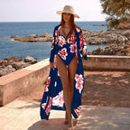Swimwear with Kimono One Piece Swimsuit Three Piece Set image 6