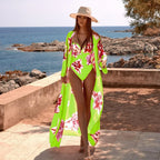 Swimwear with Kimono One Piece Swimsuit Three Piece Set image 2