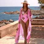 Swimwear with Kimono One Piece Swimsuit Three Piece Set image 1