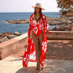 Swimwear with Kimono One Piece Swimsuit Three Piece Set image 3