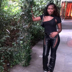Tall Waist Synthetic Leather Gothic Pant image 3