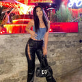 Tall Waist Synthetic Leather Gothic Pant image 1