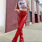 Tall Waist Synthetic Leather Gothic Pant image 5