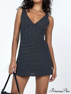 Dot Print Sleeveless V-neck Mini Dress image 2