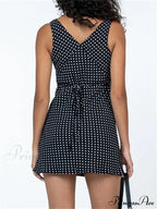 Dot Print Sleeveless V-neck Mini Dress image 3