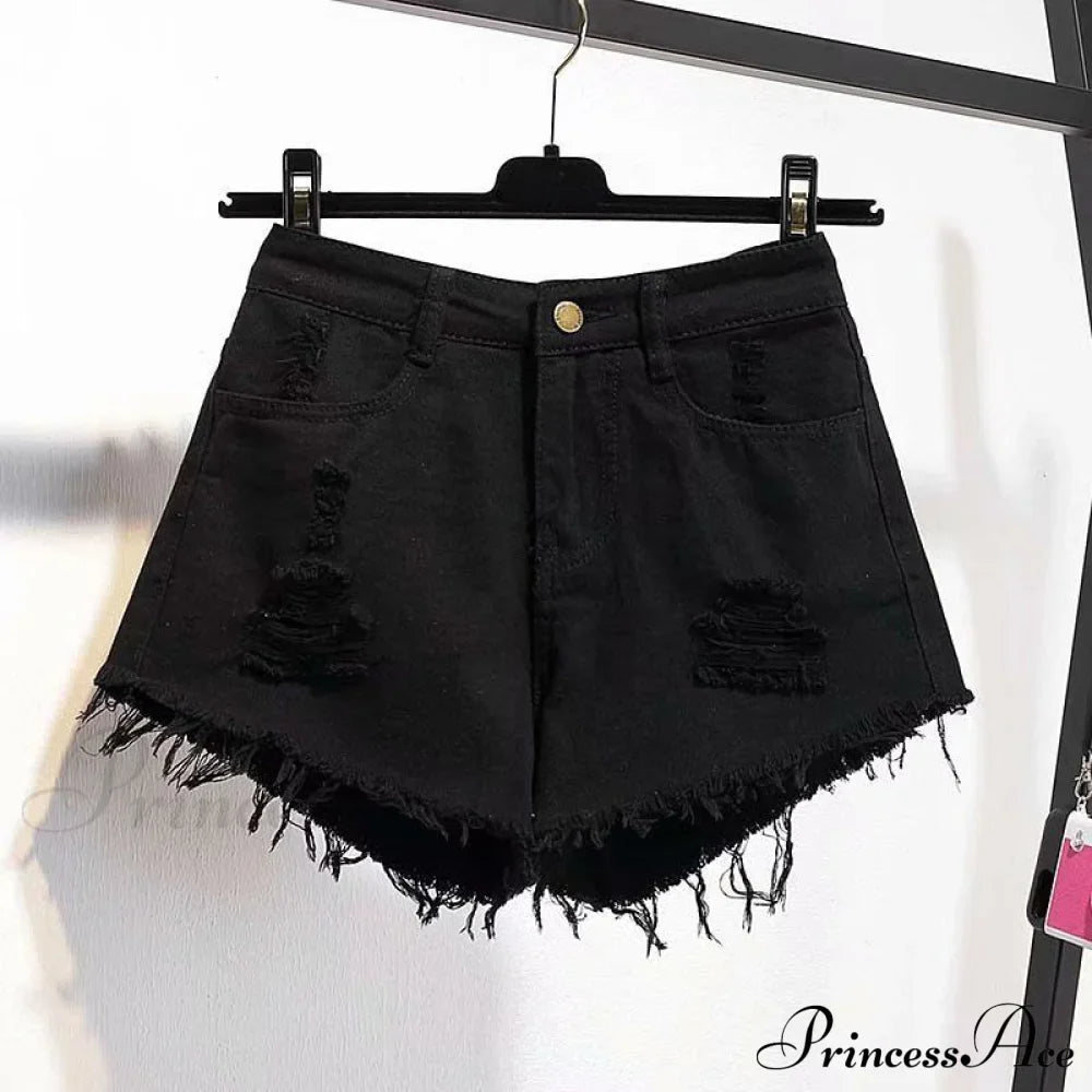 Tassel Detail Shorts Waist High and Denim with for Pockets Women image 11