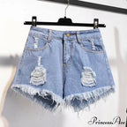 Tassel Detail Shorts Waist High and Denim with for Pockets Women image 12