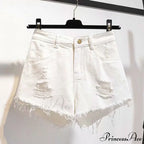 Tassel Detail Shorts Waist High and Denim with for Pockets Women image 13