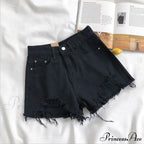 Tassel Detail Shorts Waist High and Denim with for Pockets Women image 6