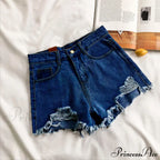 Tassel Detail Shorts Waist High and Denim with for Pockets Women image 7