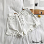 Tassel Detail Shorts Waist High and Denim with for Pockets Women image 9