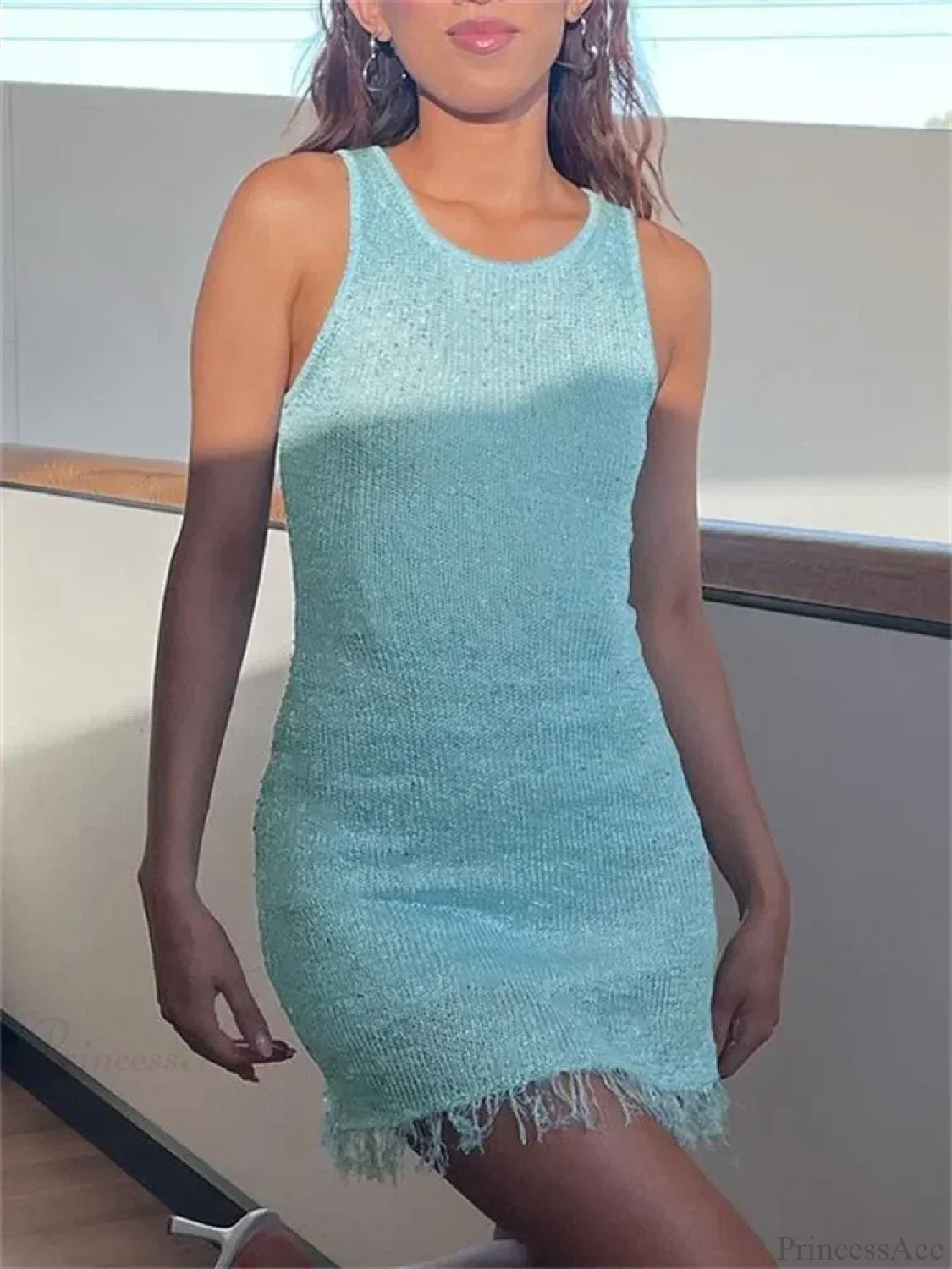 Tassel Patchwork Hollow-Out Mini Dress image 6