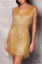 Tassel Sequin Tank Dress image 3
