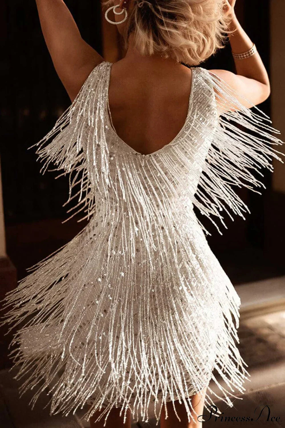 Tassel Sequin Tank Dress image 13