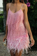 Tassel Sequin V-Neck Bodycon Party Dress image 1
