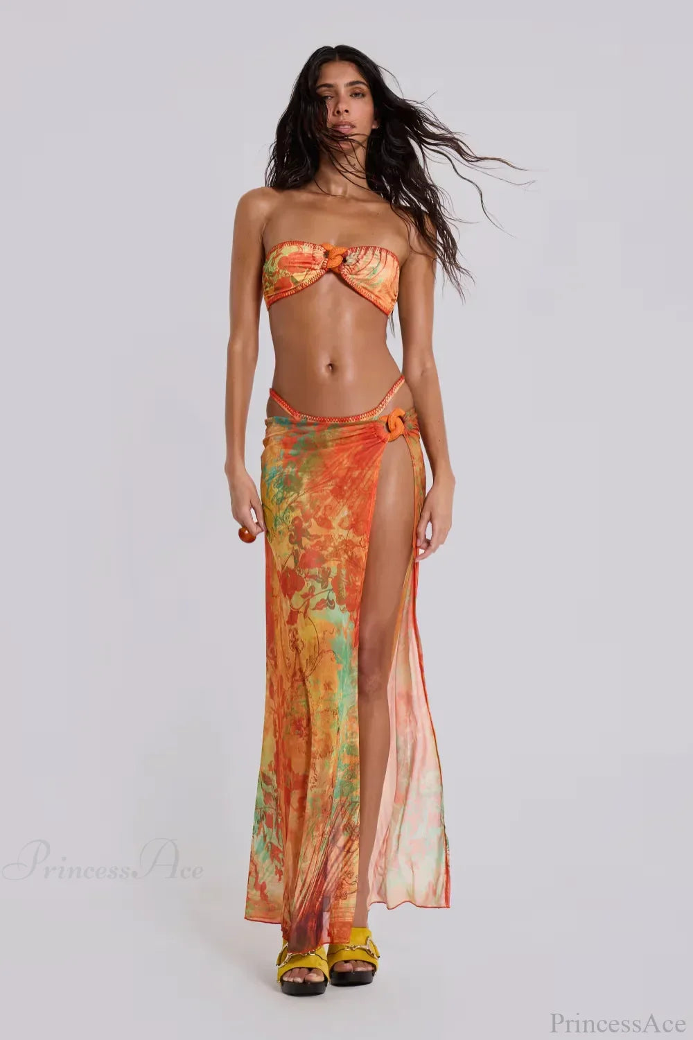 Tassel Skirt Beach Style Long Bikini Set image 1